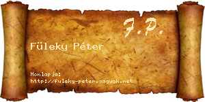 Füleky Péter névjegykártya
